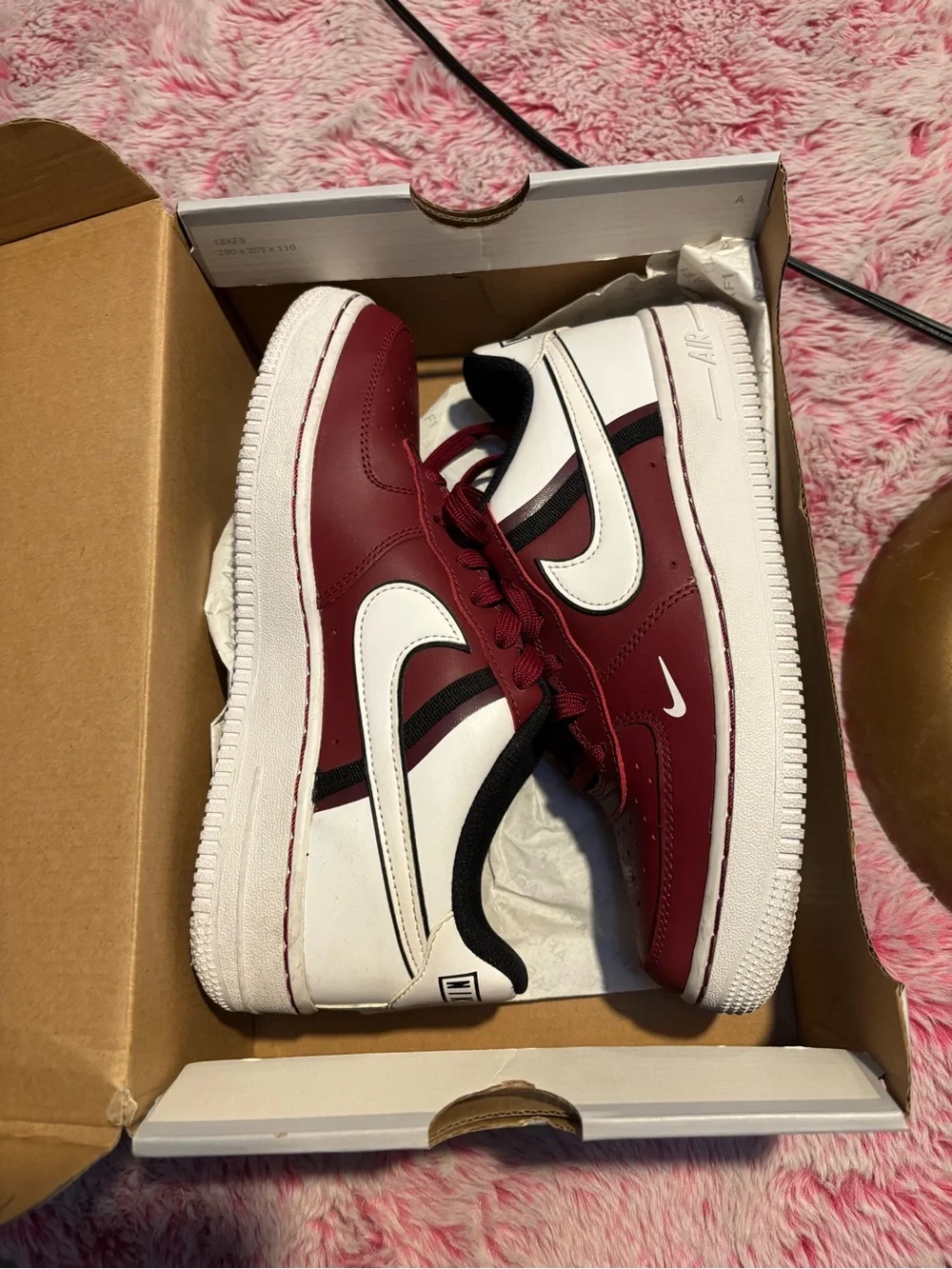 Nike Kids Burgundy and White Low-Top Sneakers